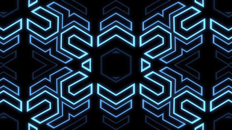 Loop Pulsante de Formas Geométricas Abstratas de Neon Azul