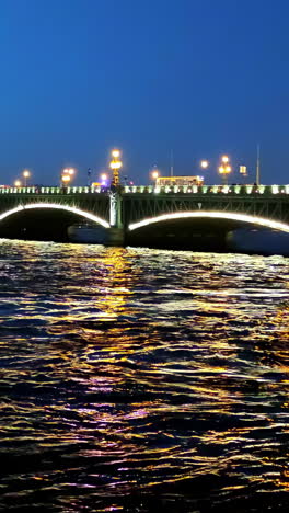 night view of a bridge in st. petersburg