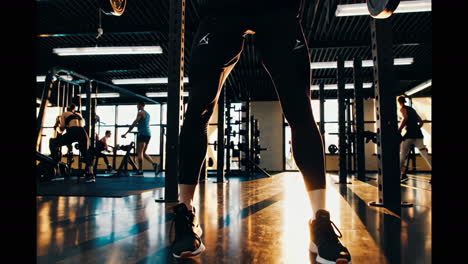 weightlifting session in a gym