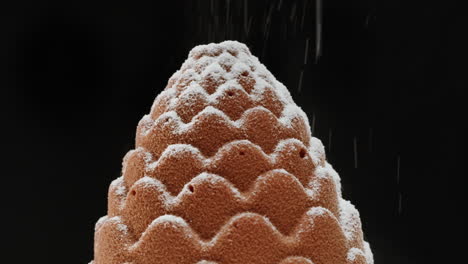 pinecone cake with icing sugar