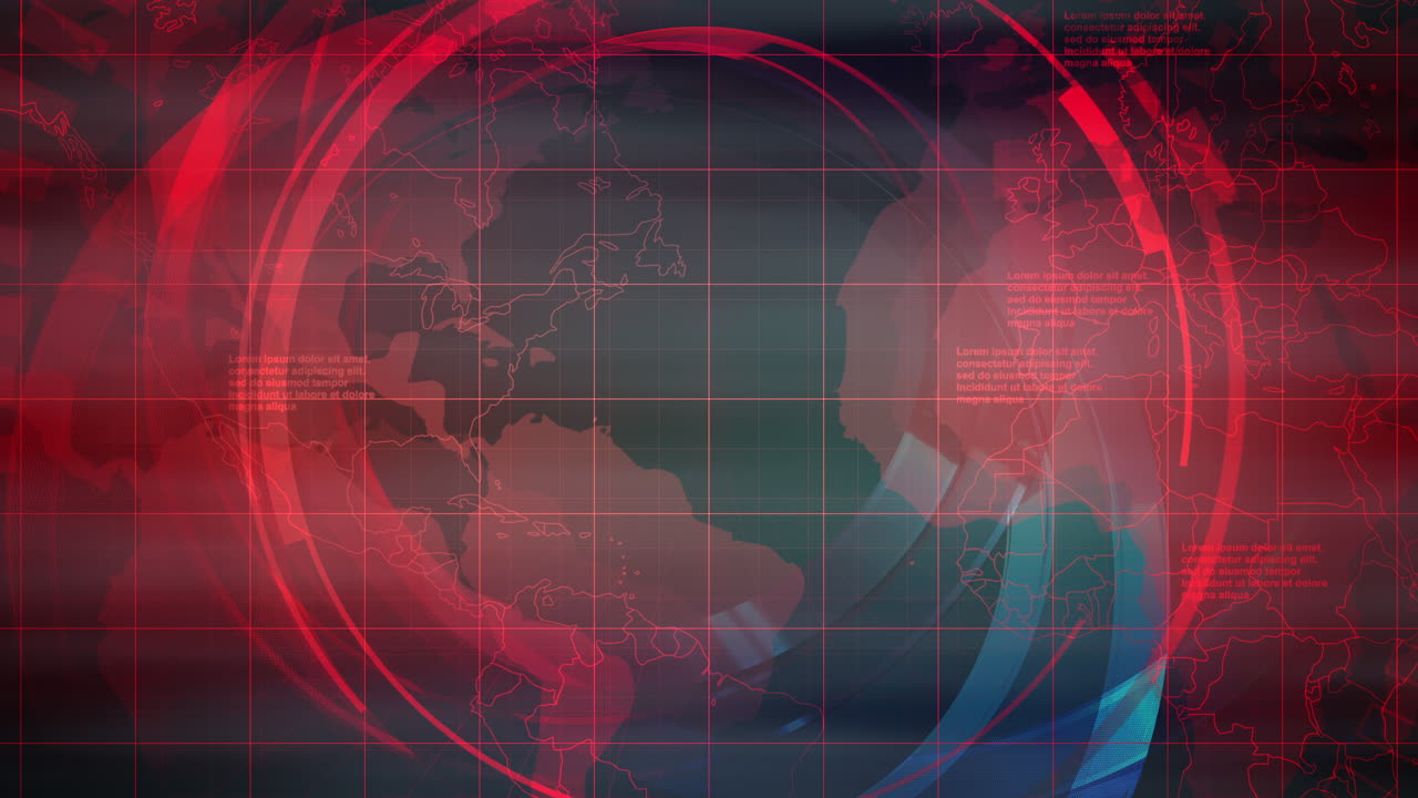 News intro graphic animation in newsroom with lines and circular shapes ...