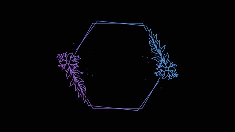 floral hexagon frame design