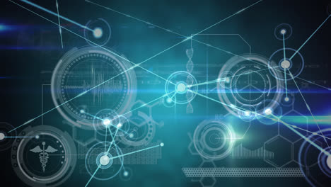 animation of network of connections over data processing