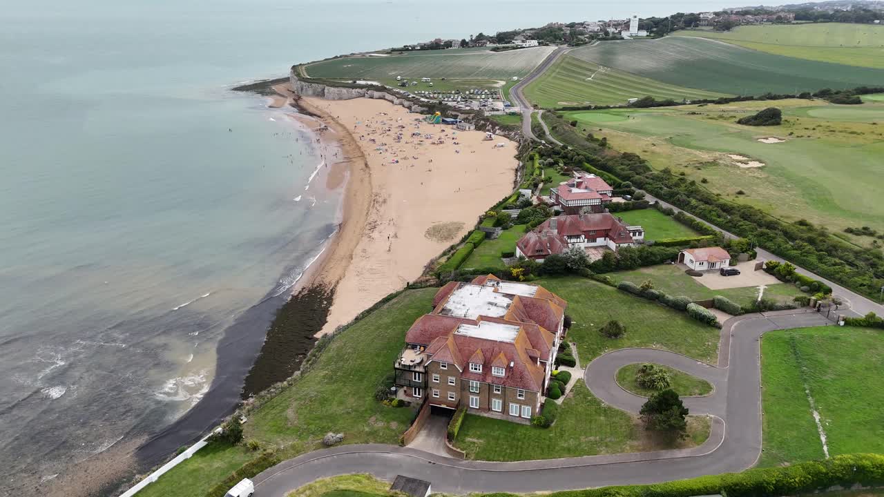 Joss bay beach Kent UK drone,aerial summers day