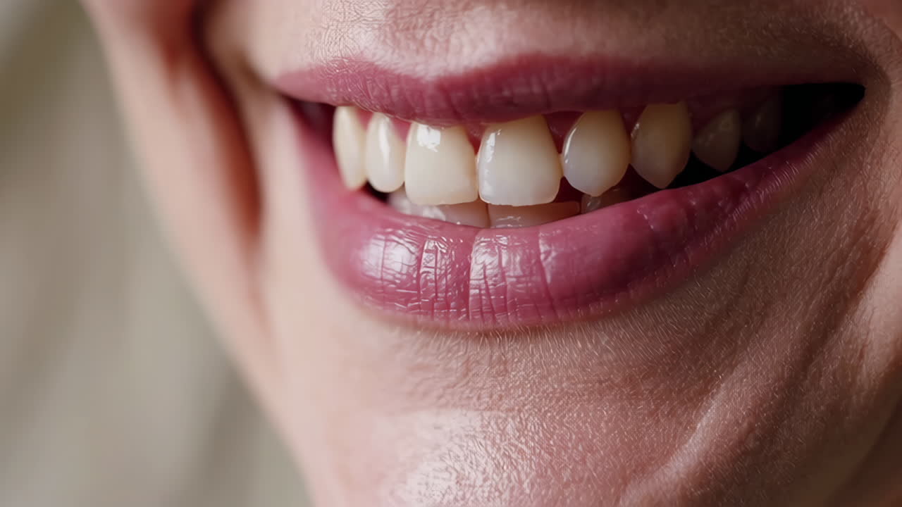 la boca de una mujer sonriente de cerca
