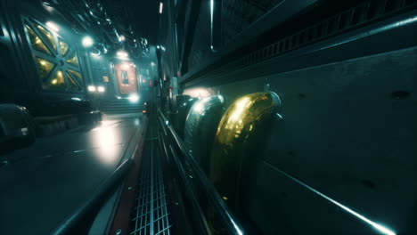 spaceship corridor: futuristic sci-fi interior