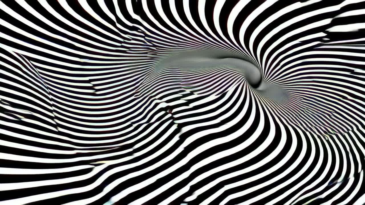 Abstract Black and White Optical Illusion with Swirling Stripes