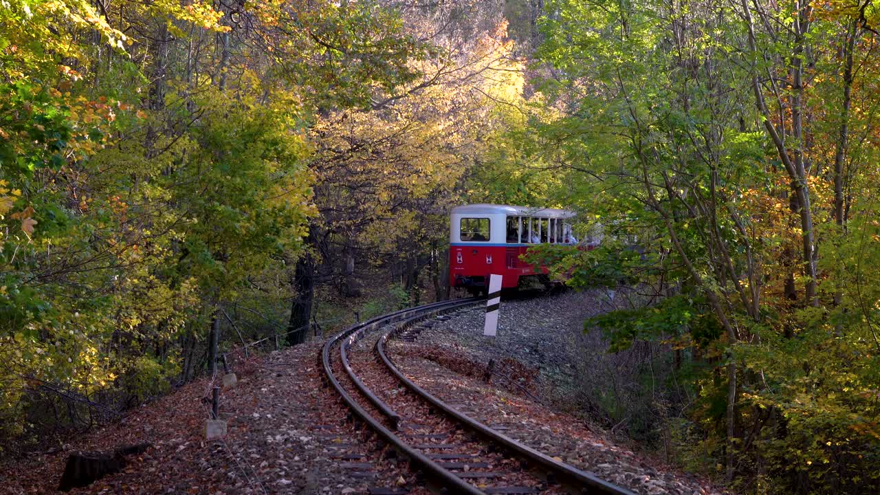 ferrocarril en el bosque budapest, hungría