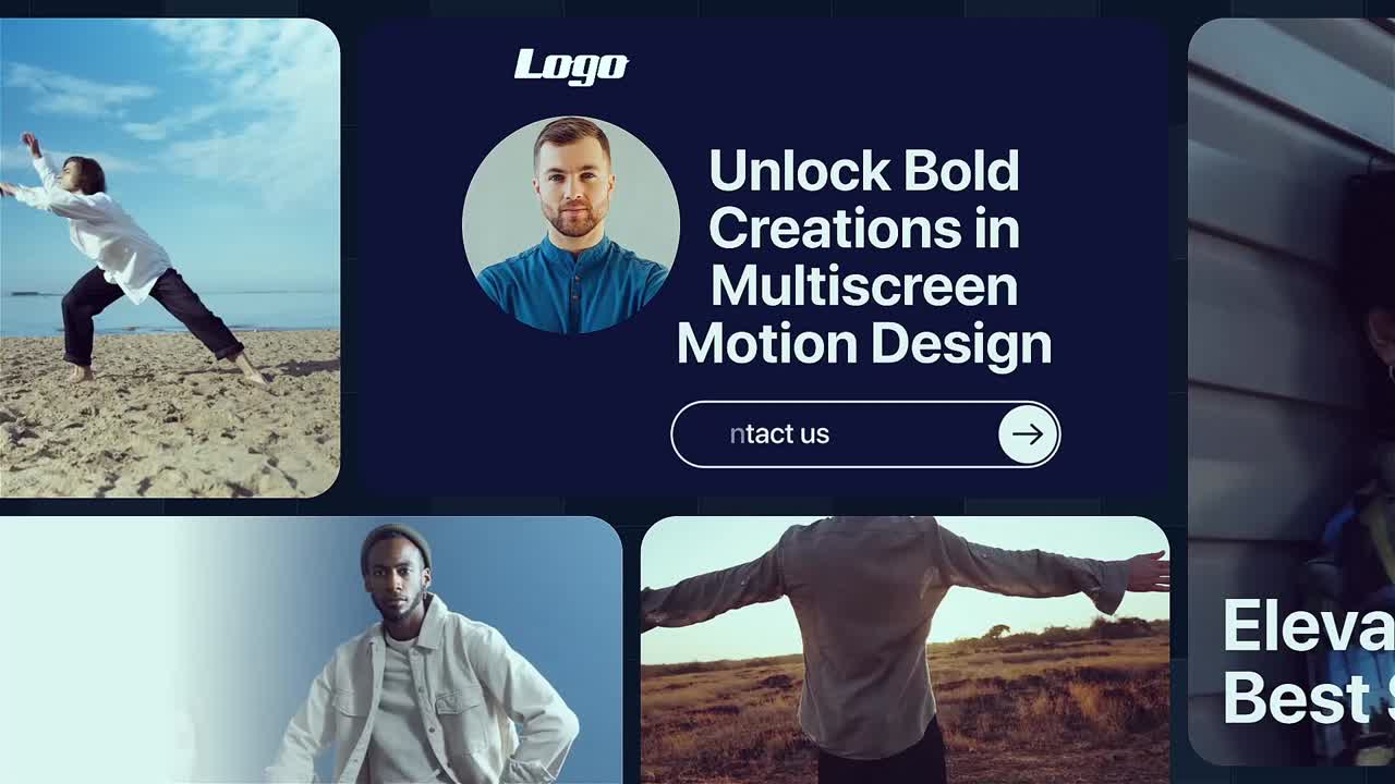 Multiscreen prezentace Bento s mřížkovým rozložením pro živé prezentace fotografií a videí