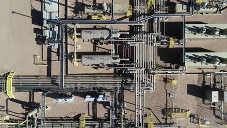 Drone-down-shot-of-a-hydraulic-fracturing--pad