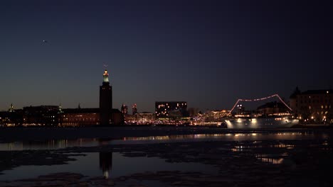 stockholm city with reflections in the water