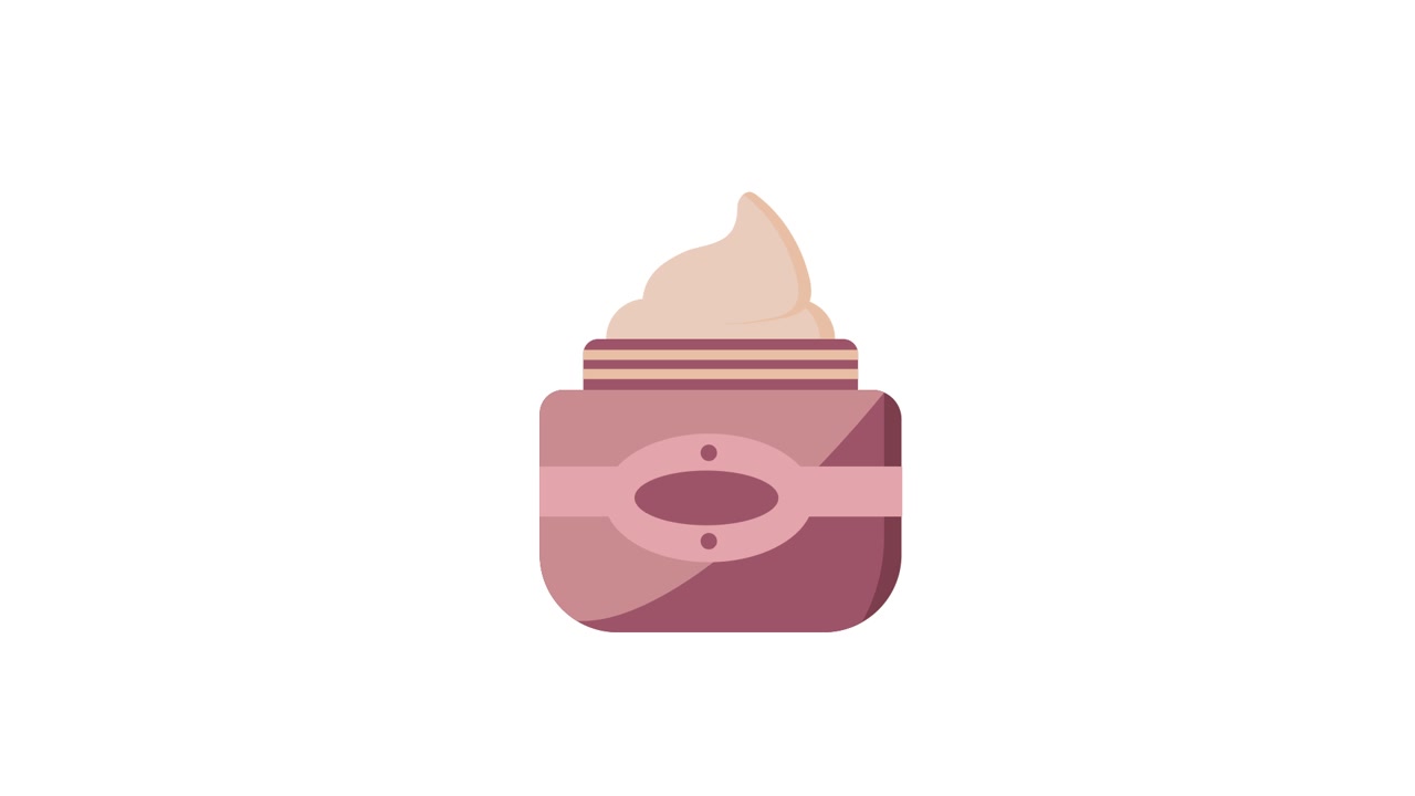 2D Animation of Cosmetic Cream Jar Opening and Growing