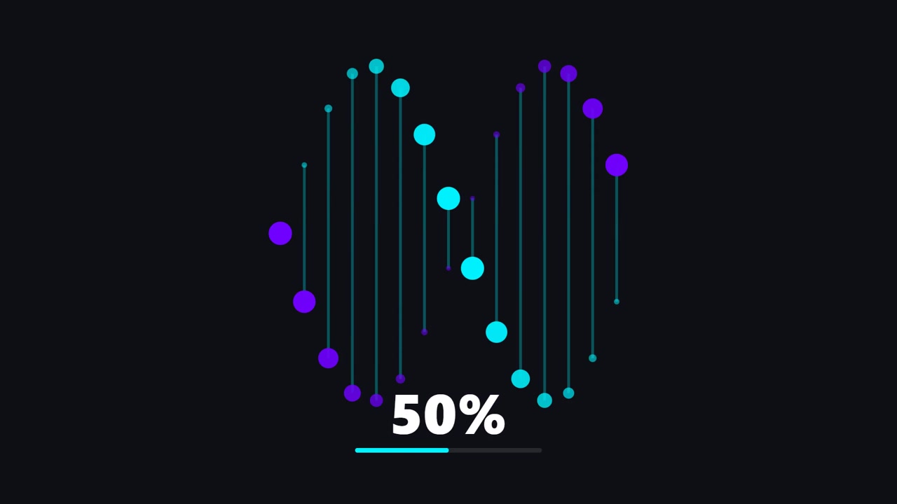 Digital Loading Progress Bar with Animated Abstract Dots