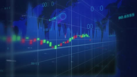 Animation-of-financial-data-processing-over-world-map