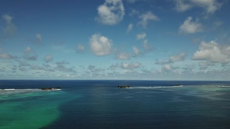 bird's eye shot of the whole rock island on siargao island