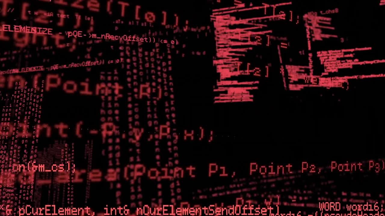 animación del procesamiento de datos de iluminación roja