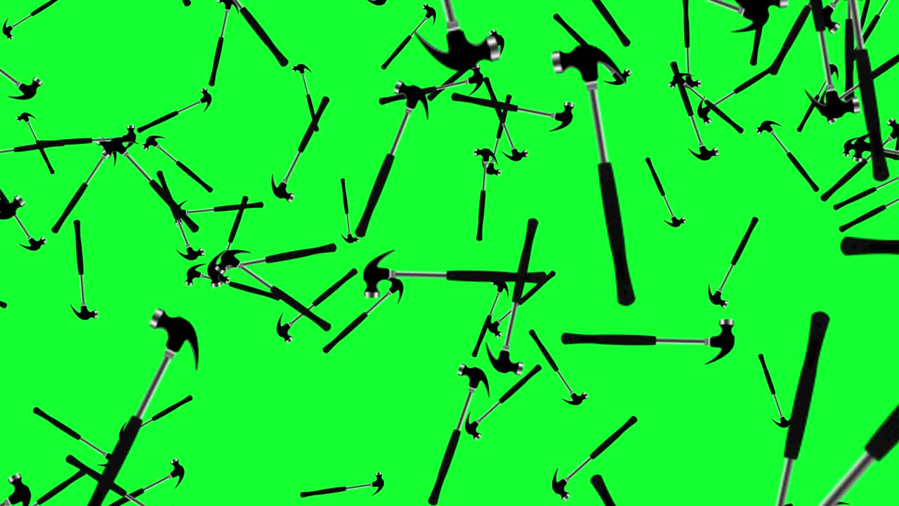 Hummer tools falling animation on green screen chroma key , graphic ...
