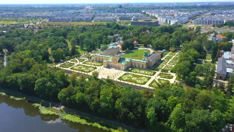 aerial view of the royal palace in warsaw