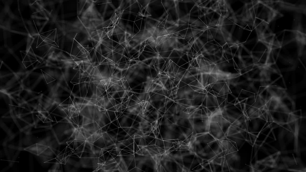 bucle cg de puntos en movimiento irregular y líneas que los conectan