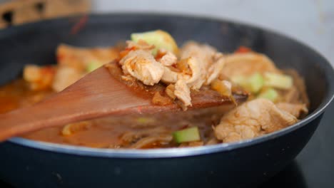 chicken stir-fry in progress