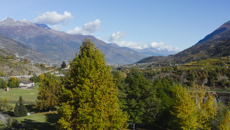 a journey into the deepest heart of the territory and the local community, charming, spectacular aosta valley, drone view