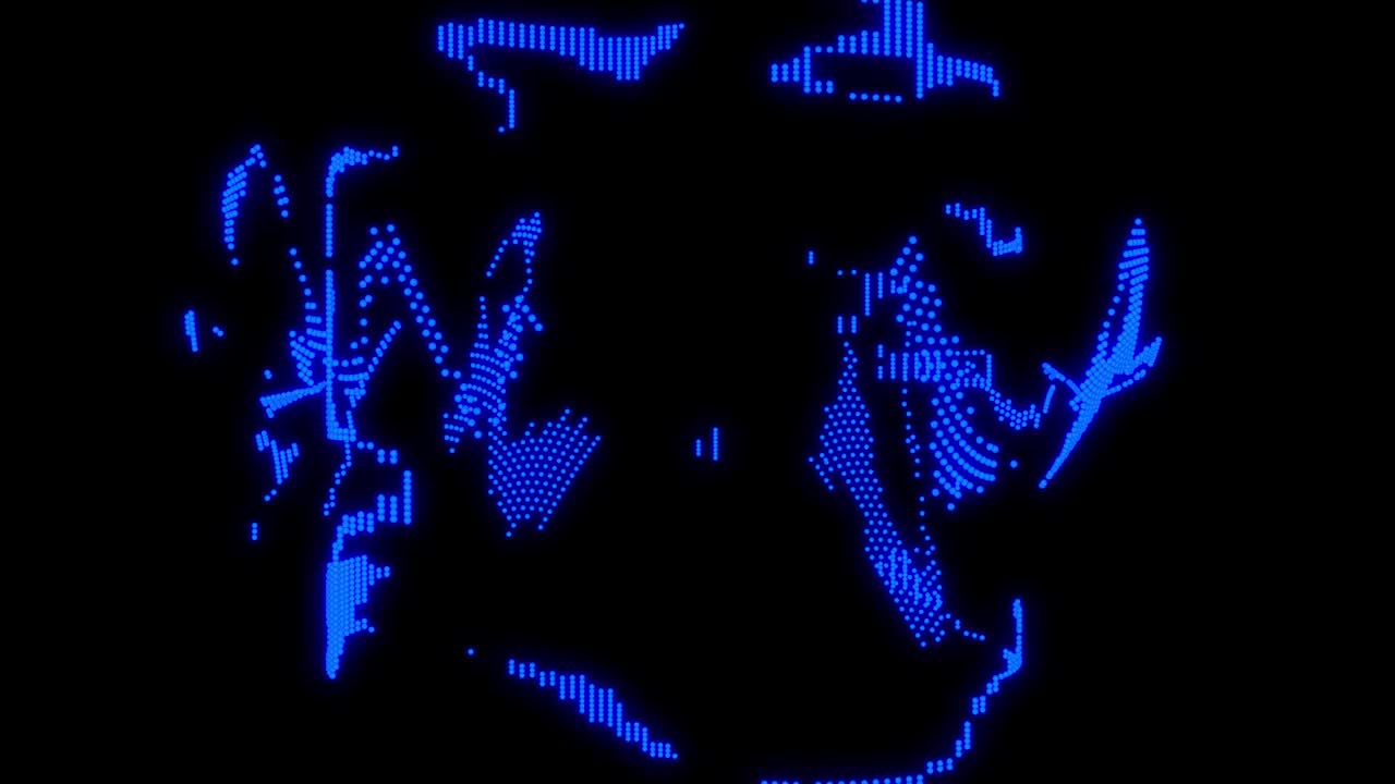 Grafica in movimento con animazione in loop di diffusione e dispersione di particelle