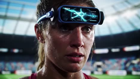 athlete with augmented reality headset