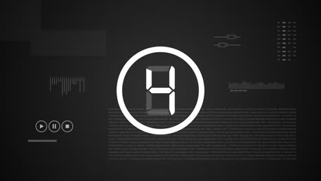 countdown in modern 2d animation with digital and technological elements.