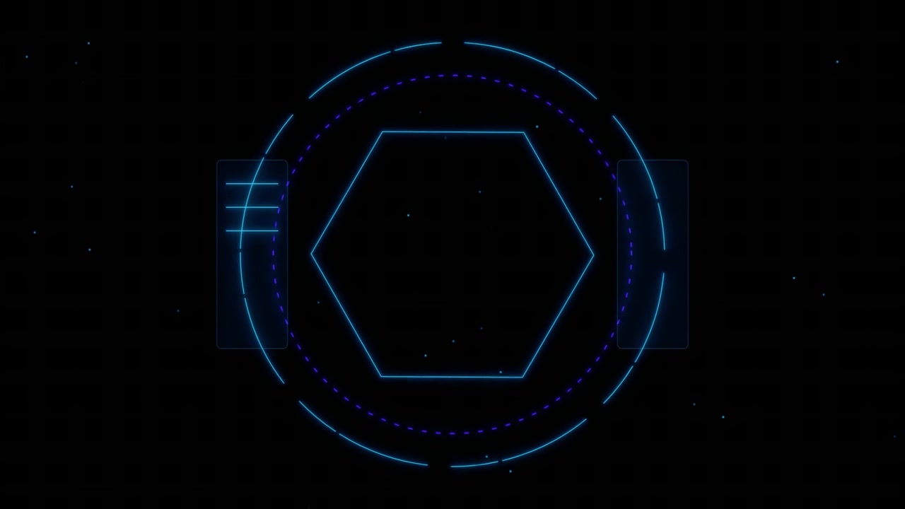 Futuristic Hexagonal Digital Interface HUD Animation