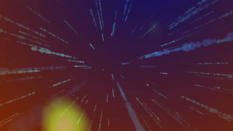 Animation of colorful light streaks radiating from center, forming dynamic pattern
