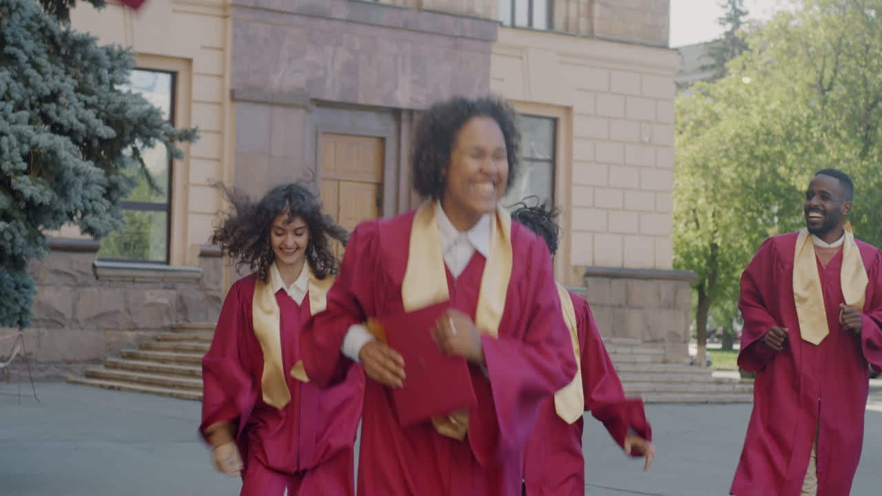 Happy Graduates Celebrating Graduation