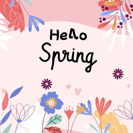 hello spring floral graphic design