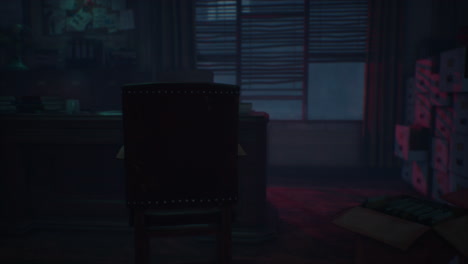 small retro office at night