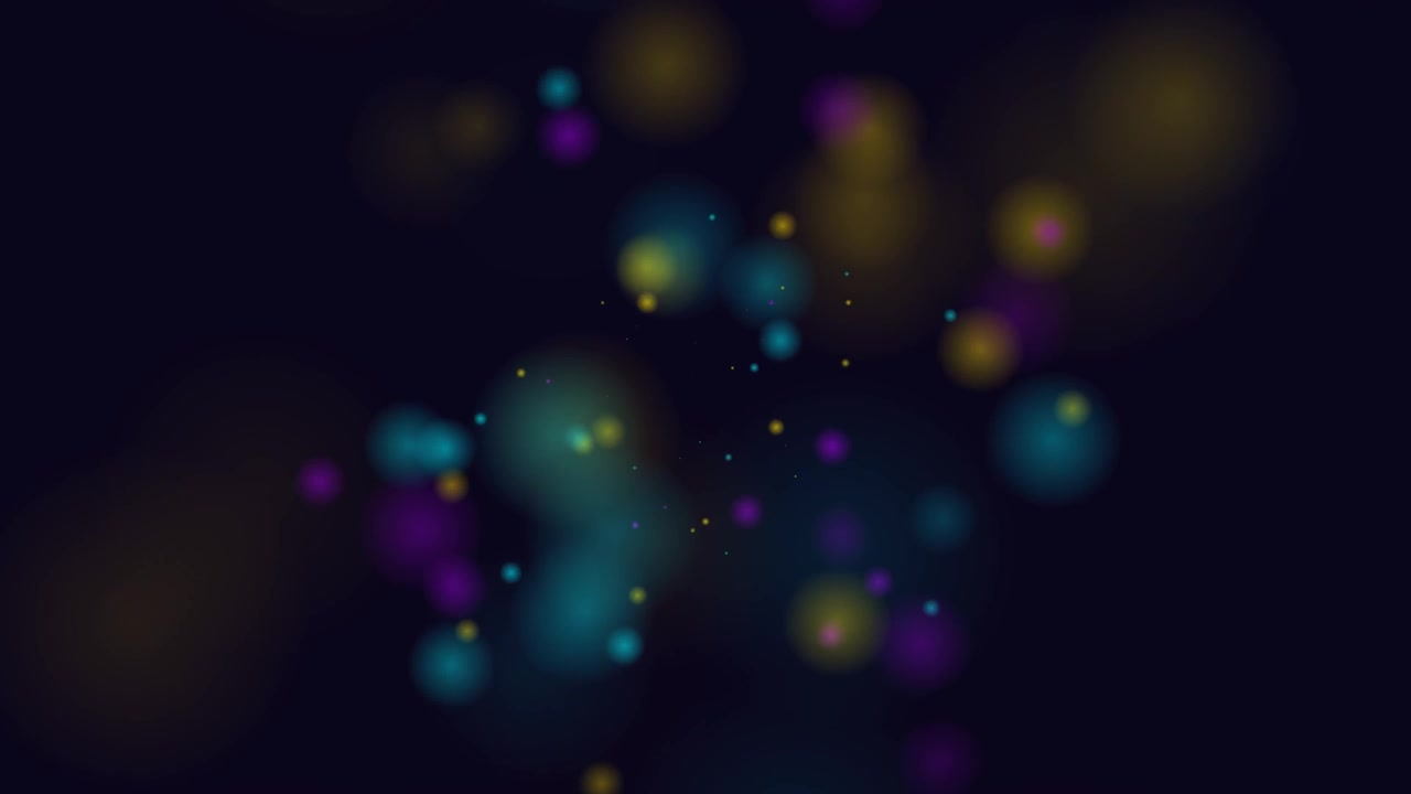 Abstract Motion Background with Floating Colorful Bokeh Particles