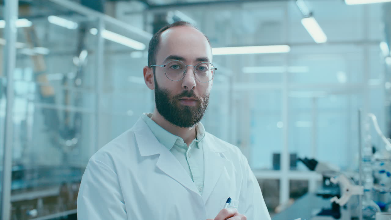 Portrait of Confident Male Scientist Standing in Laboratory