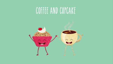 cute coffee and cupcake