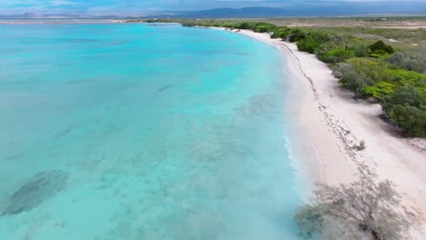 drone flight over untouched exotic beach, clear blue ocean - playa cabo rojo