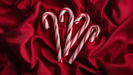 candy canes on red fabric