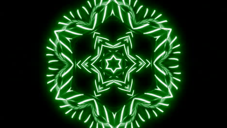 mandala geométrica de neón verde