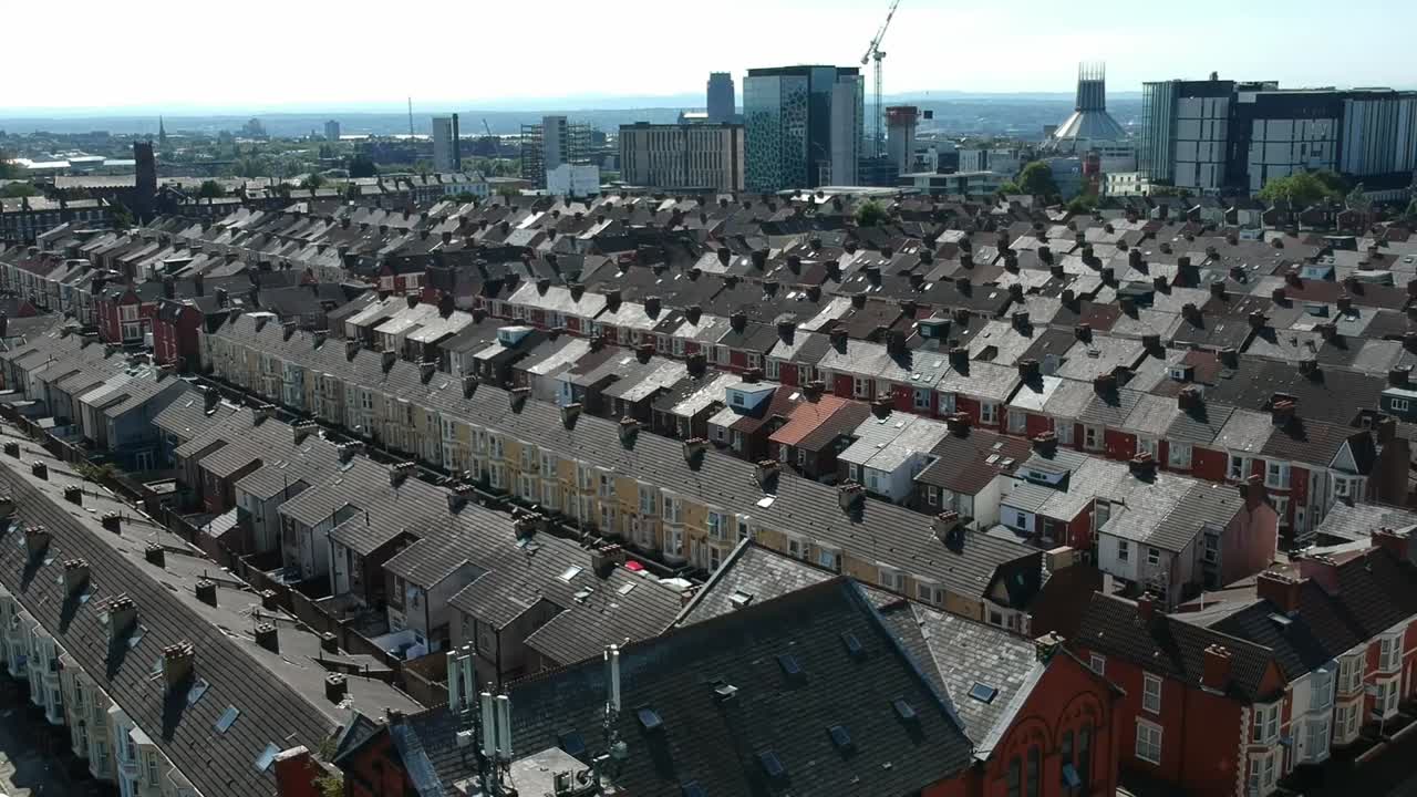 Kensington east Liverpool Area drone footage.