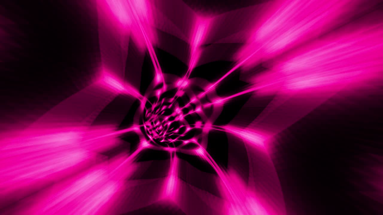 vuelo a través de abstracto ciencia ficción túnel rosa. túnel de energía abstracto en el espacio. túnel en el espacio exterior. tecnológico, vj, dj, datos, red y conexión fondo de movimiento. animación de bucle 3d en 4k