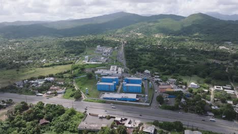 A-Comprehensive-Perspective-of-Carcel-de-Najayo-in-San-Cristobal,-Dominican-Republic---Aerial-Panning
