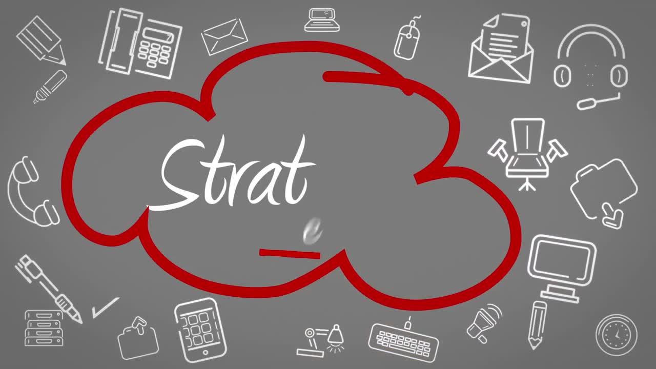 구름 흐름 차트를 그리는 사업가