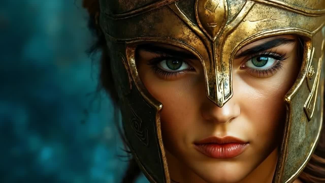 Un primo piano di una donna che indossa un casco