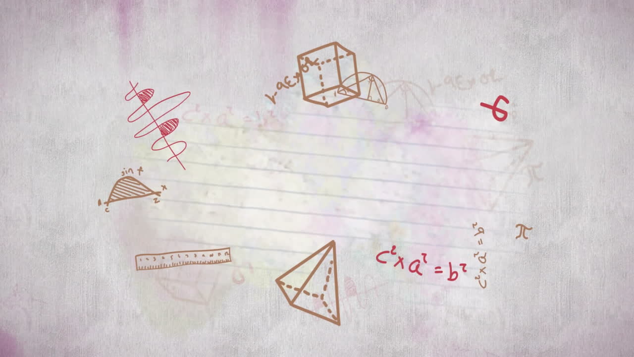 animación de ecuaciones matemáticas sobre un fondo blanco