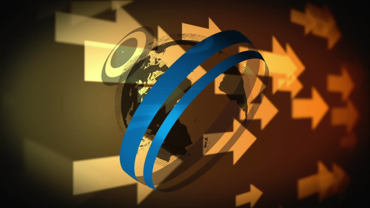 animación del globo sobre flechas blancas