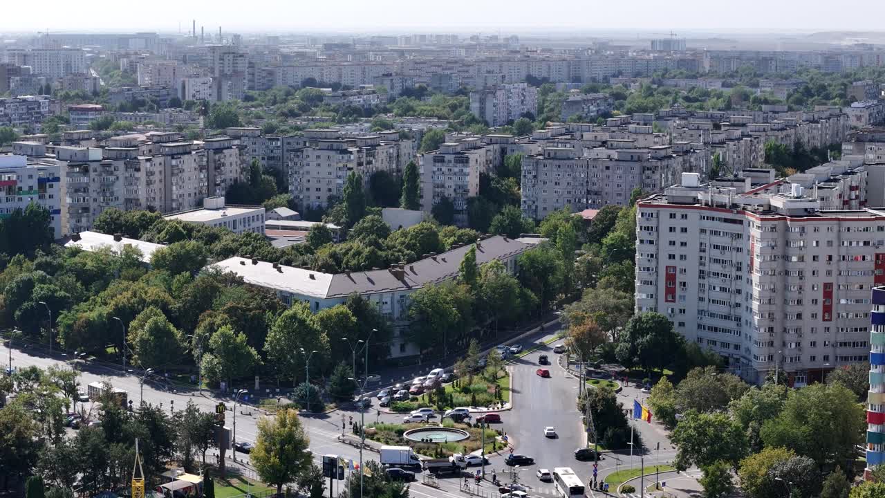 Aerial View Over Oraselul Copiilor Park with Bucharest's Cityscape in the Background, Romania, Eastern Europe