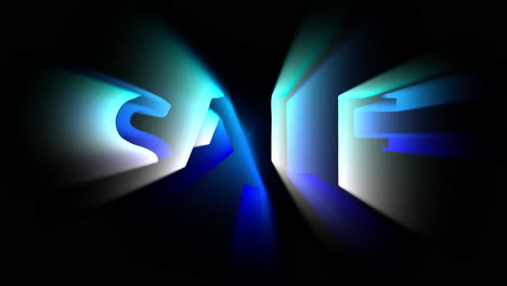 Bucle-Sin-Interrupción-Reflector-Venta-Signo-Animación-Seis-Segundos-Azul-Blanco