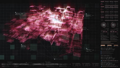 futuristic holographic simulation of artificial neural networks, artificial intelligence deep learning performing analytic computational head up display background