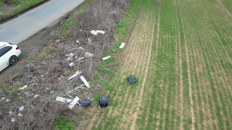 Litter-in-Essex-UK-countryside-farm-field-drone-aerial-view